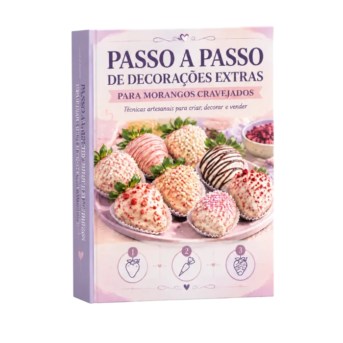 Passo a passo de Decorações Extras para Morangos Cravejados